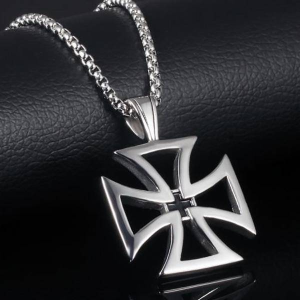 Knights Templar Necklace - Double Maltese Cross - Bricks Masons