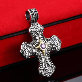Knights Templar Necklace - Silver Konstantine Cross - Bricks Masons