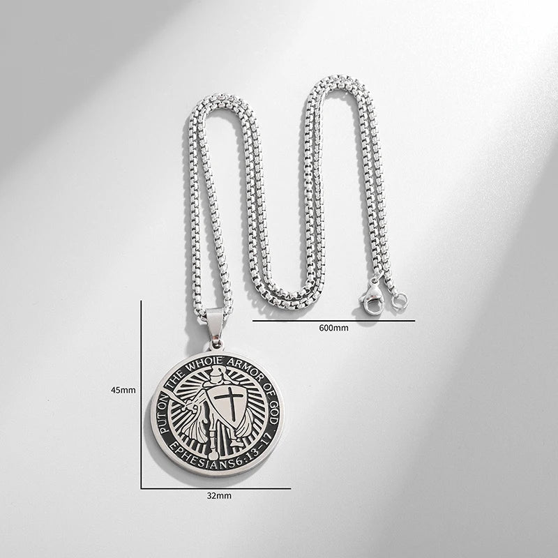 Knights Templar Commandery Pendant - Silver Stainless Steel - Bricks Masons