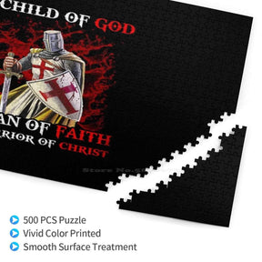 Knights Templar Puzzle - (A Child Of God A Man Of Faith) Jigsaw - Bricks Masons