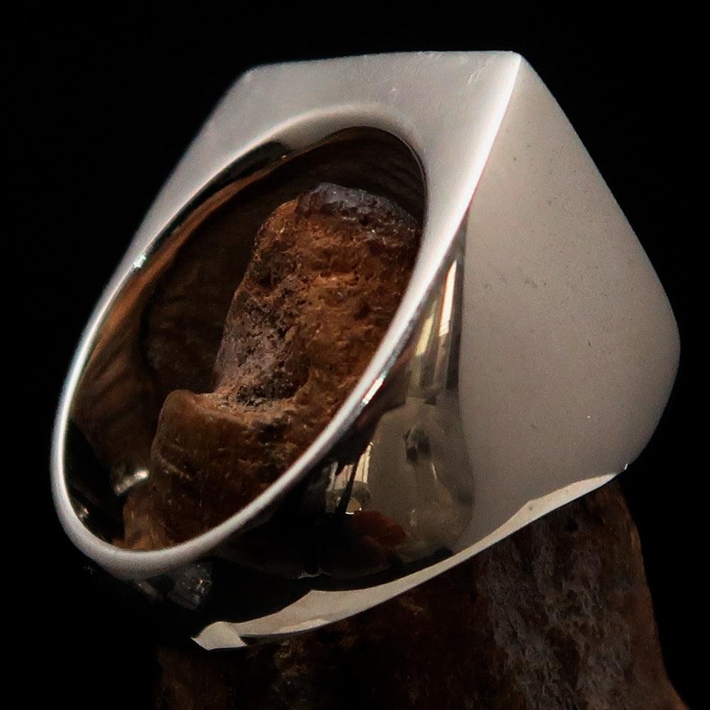 Knights Templar Ring - Black Fleur De Lis Sterling Silver - Bricks Masons