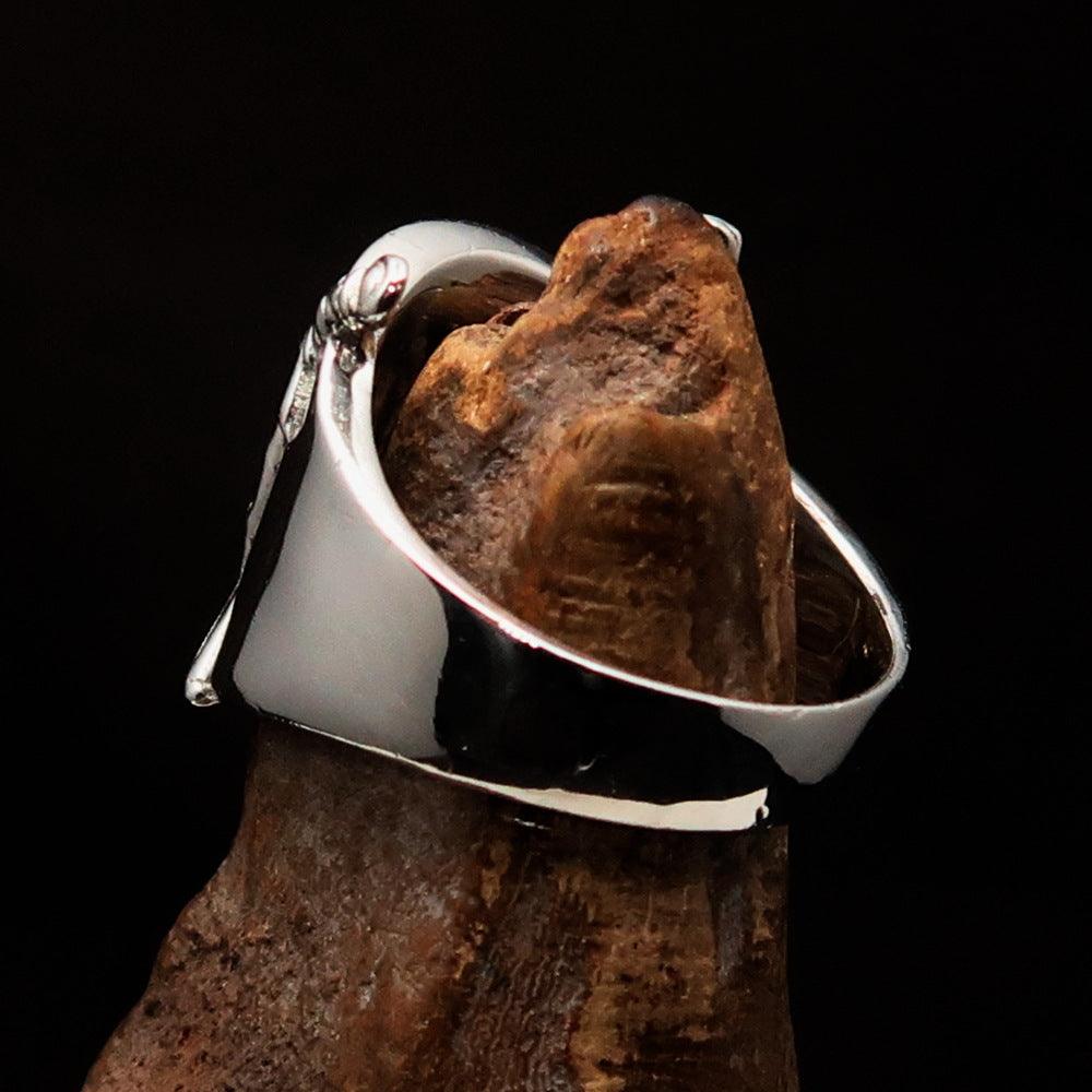 Knights Templar Ring - Black Shield Cross Sterling Silver - Bricks Masons