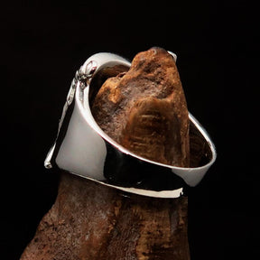 Knights Templar Ring - Black Shield Cross Sterling Silver - Bricks Masons