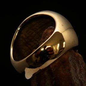 Knights Templar Ring - Gold & Green Solid Brass - Bricks Masons