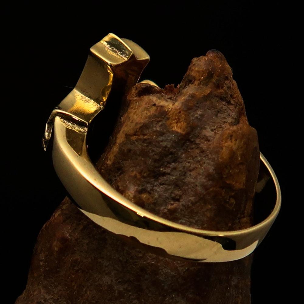 Knights Templar Ring - Green Celtic Cross - Bricks Masons