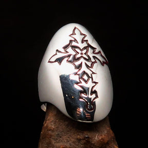 Knights Templar Ring - Red Cross Sterling Silver - Bricks Masons