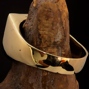 Knights Templar Ring - Red Knight Fleur De Lis Cross Brass - Bricks Masons