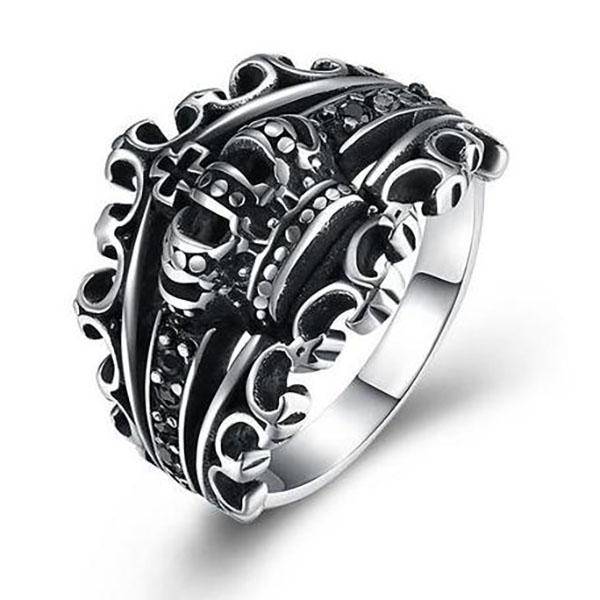 Knights Templar Ring - Royal King Crown - Bricks Masons