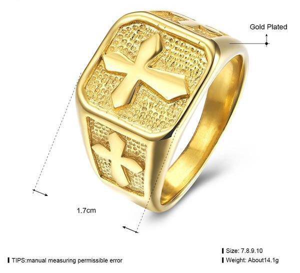 Knights Templar Ring - Signet Gold/ Silver - Bricks Masons