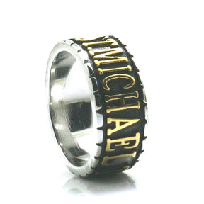 Knights Templar Ring - St. Michael The Archangel Pray For Us Golden & Silver - Bricks Masons