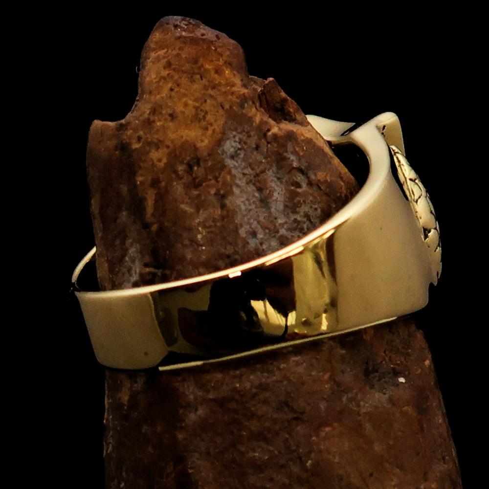 Knights Templar Ring - White & Red Templar Cross Brass - Bricks Masons