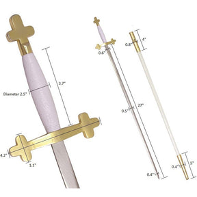 Knights Templar Sword - with White Hilt and White Scabbard - Bricks Masons