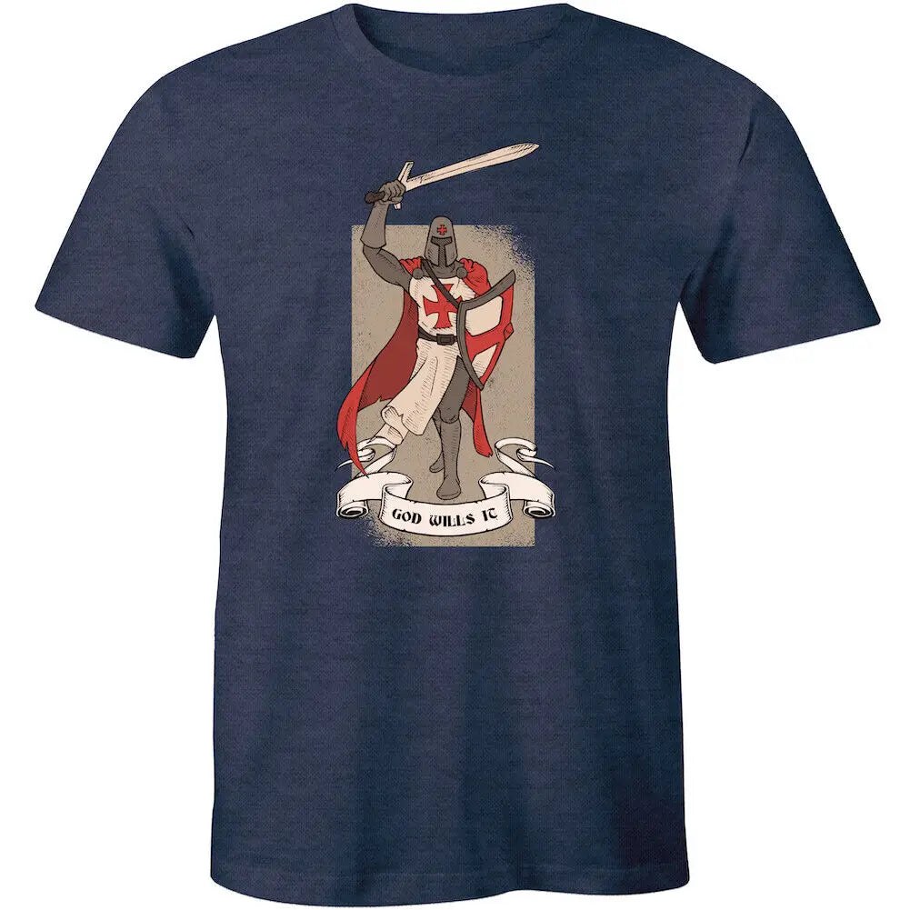 Knights Templar T-shirt - Deus Vult God Wills It - Bricks Masons