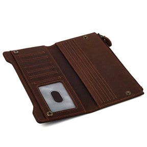 Knights Templar Wallet - Genuine Brown Leather - Bricks Masons