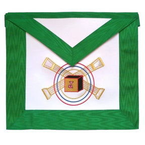 5th Degree Scottish Rite Apron - White with Green Moire