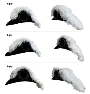 Line Officer Knights Templar Illinois Regulation Chapeau - All White Plumes - Bricks Masons