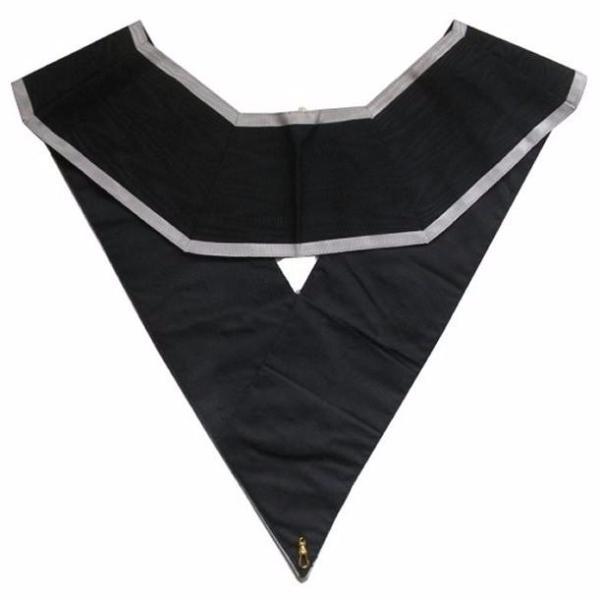 Premier Grand Juge 30th Degree French Collar - Black Moire with White Borders