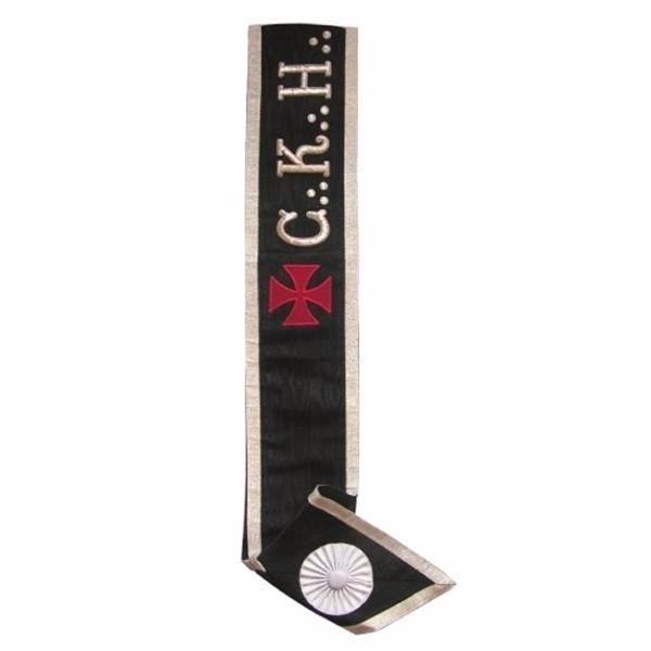 30th Degree Scottish Rite Collar -  Templar Cross Black Moire