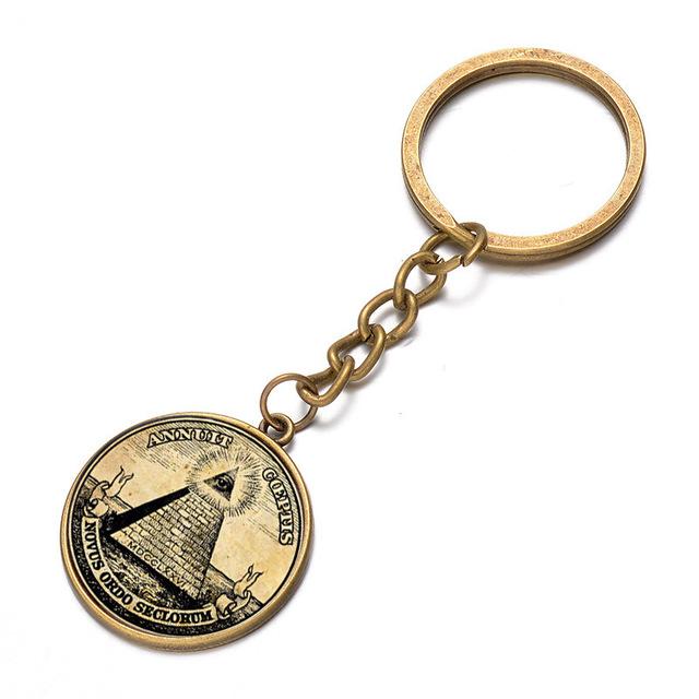 Masonic Keychain - Annuit Coeptis Novus Ordo Sectorum - Bricks Masons