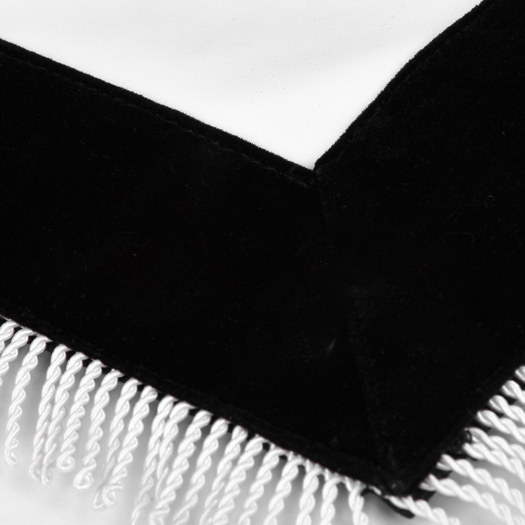 Master Mason Blue Lodge Apron - Black Velvet With Silver Machine Embroidery - Bricks Masons