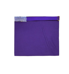 Master Mason Blue Lodge Apron - Purple Gold Hand Embroidery - Bricks Masons
