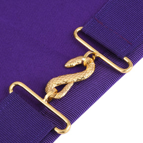 Master Mason Blue Lodge Apron - Purple Ribbon With Machine Embroidery Bullion And Tassels - Bricks Masons