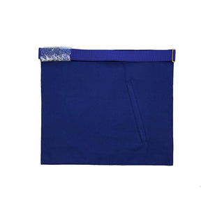 Master Mason Blue Lodge Apron - Royal Blue Silver Embroidery - Bricks Masons