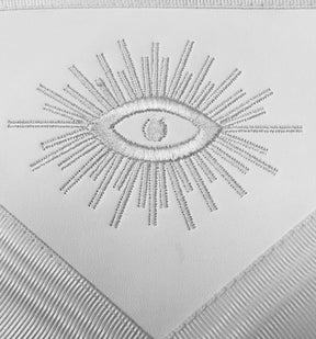 Master Mason Blue Lodge Apron - White Square & Compass G - Bricks Masons