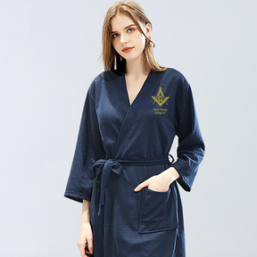 Master Mason Blue Lodge Bathrobe - Various Colors - Bricks Masons