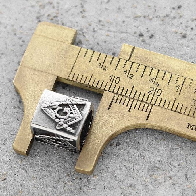 Master Mason Blue Lodge Bracelet - Square and Compass G 316L Stainless Steel Bead for (5 pieces) - Bricks Masons