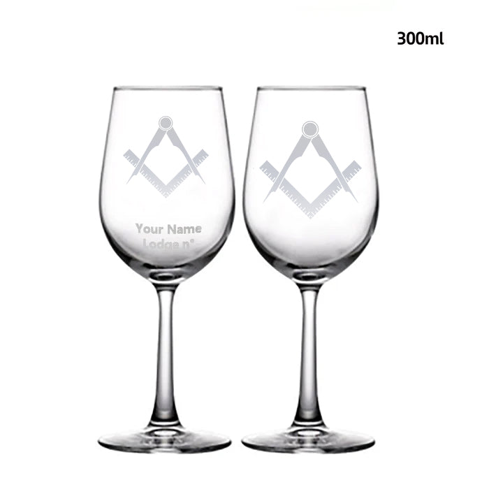 Master Mason Blue Lodge Champagne Flute - 2 Pieces Set - Bricks Masons