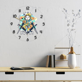 Master Mason Blue Lodge Clock - Eye of Providence LED - Bricks Masons