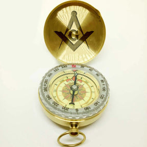 Master Mason Blue Lodge Compass - Gold Plating With Personalization - Bricks Masons