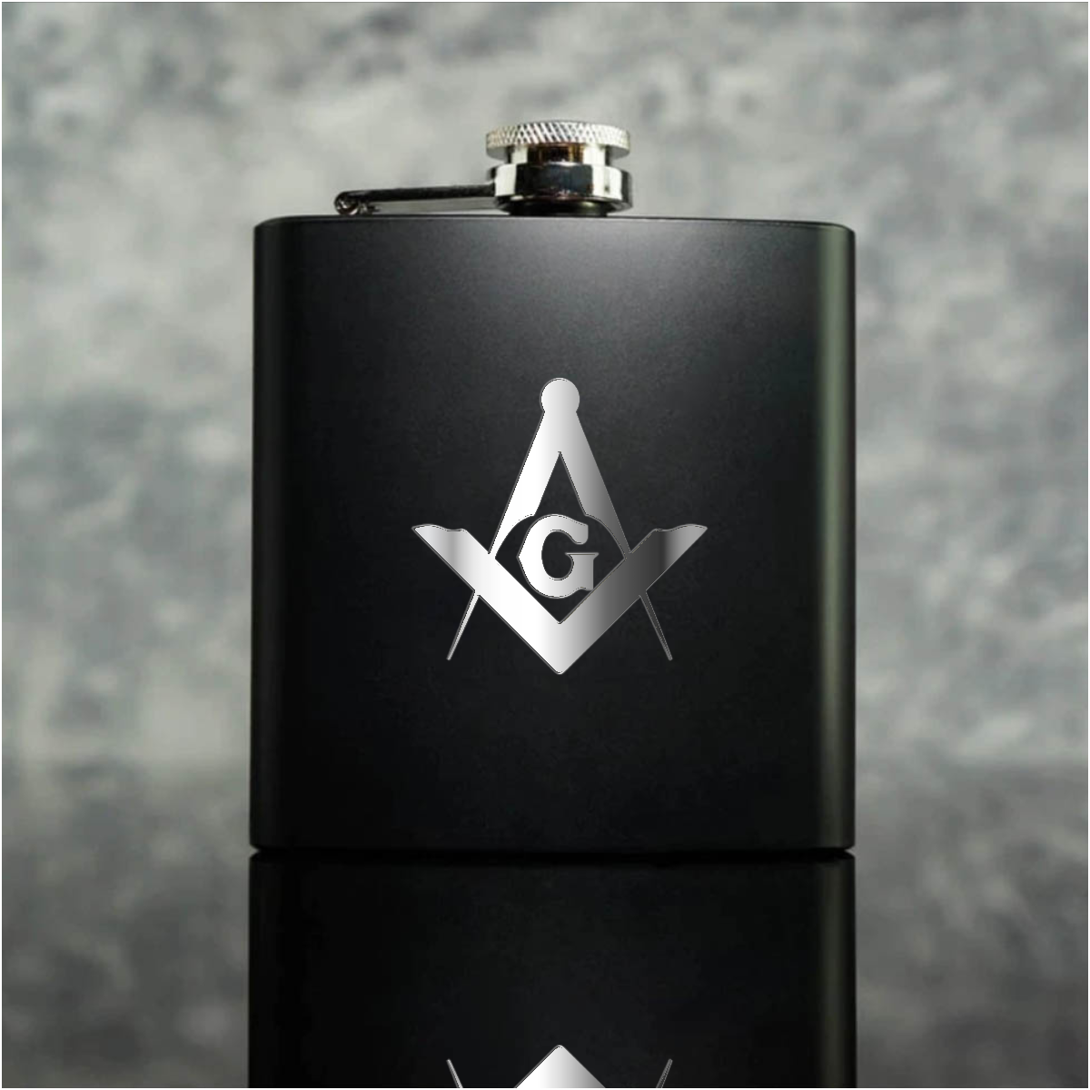 Master Mason Blue Lodge Flask - 2 Shot Glasses & Funnel - Bricks Masons