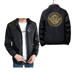 Master Mason Blue Lodge Jacket - Compass And Square All Seeing Eye (Multiple Colors) - Bricks Masons