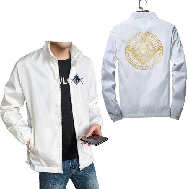 Master Mason Blue Lodge Jacket - Compass And Square All Seeing Eye (Multiple Colors) - Bricks Masons