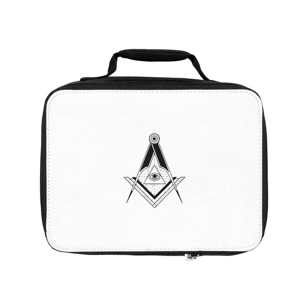 Master Mason Blue Lodge Lunch Bag - Square & Compass All Seeing Eye - Bricks Masons
