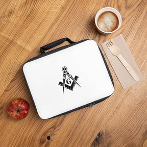 Master Mason Blue Lodge Lunch Bag - White with Square & Compass G - Bricks Masons