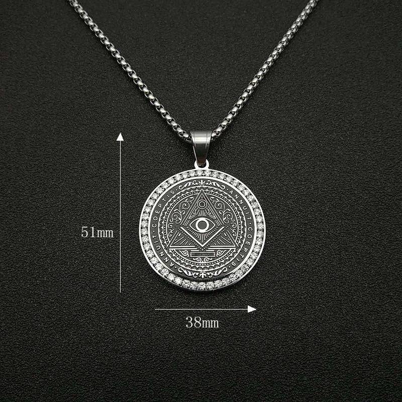 Master Mason Blue Lodge Necklace - Annuit Coeptis Gold & Silver - Bricks Masons