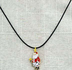 Master Mason Blue Lodge Necklace - Gold Plated Christmas Santa Pendant With Leather Chain - Bricks Masons