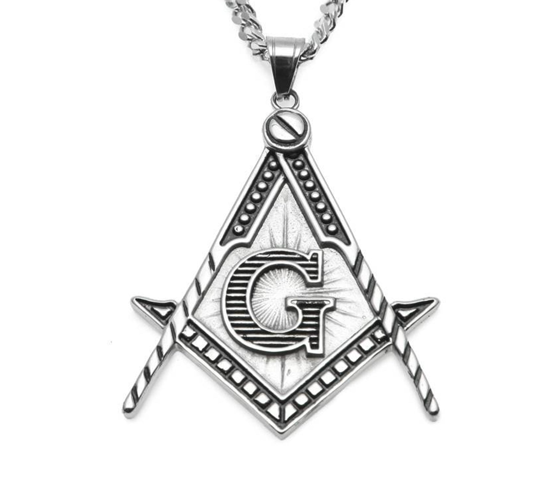 Master Mason Blue Lodge Necklace - Various Titanium Steel Colors - Bricks Masons