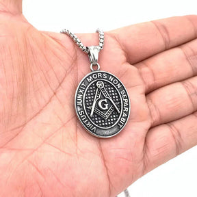 Master Mason Blue Lodge Pendant - Stainless Steel - Bricks Masons