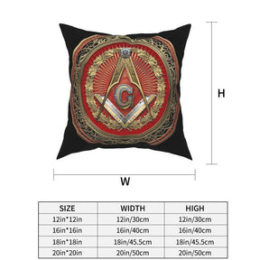 Master Mason Blue Lodge Pillowcase - Compass & Square G Vintage - Bricks Masons