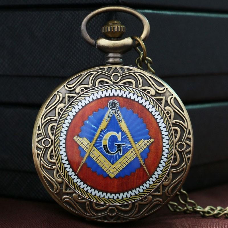 Master Mason Blue Lodge Pocket Watch - Bronze - Bricks Masons