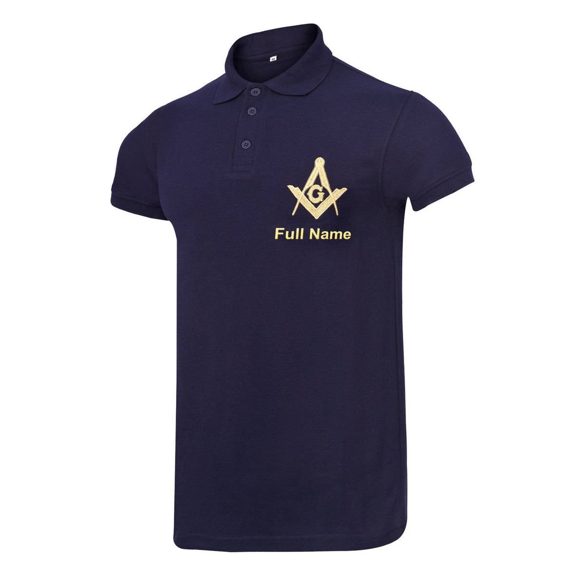 Master Mason Blue Lodge Polo Shirt - Customizable Blue Color True Cotton - Bricks Masons