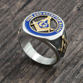 Master Mason Blue Lodge Ring - Free and Accepted Masons - Bricks Masons