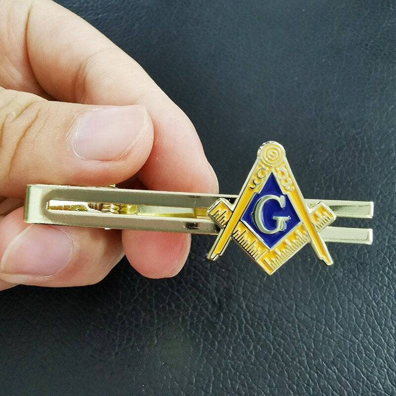 Master Mason Blue Lodge Tie Clip - Square & Compass - Bricks Masons