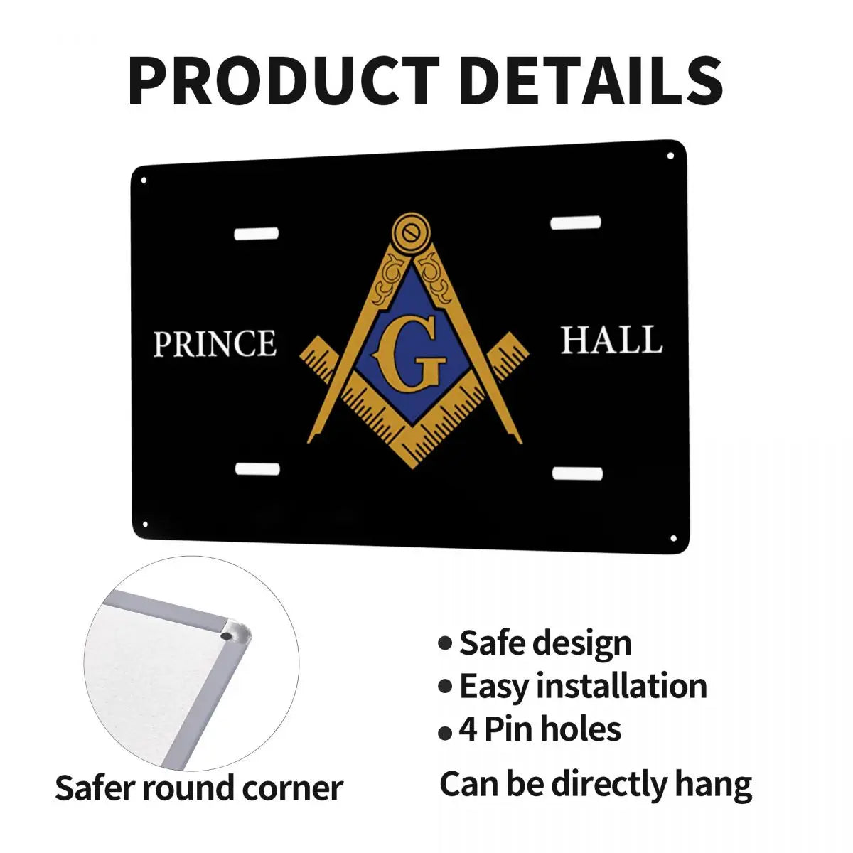 Prince Hall PHA Master Mason  Metal Sign - Bricks Masons