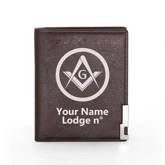 Master Mason Blue Lodge Wallet - Black & Brown - Bricks Masons