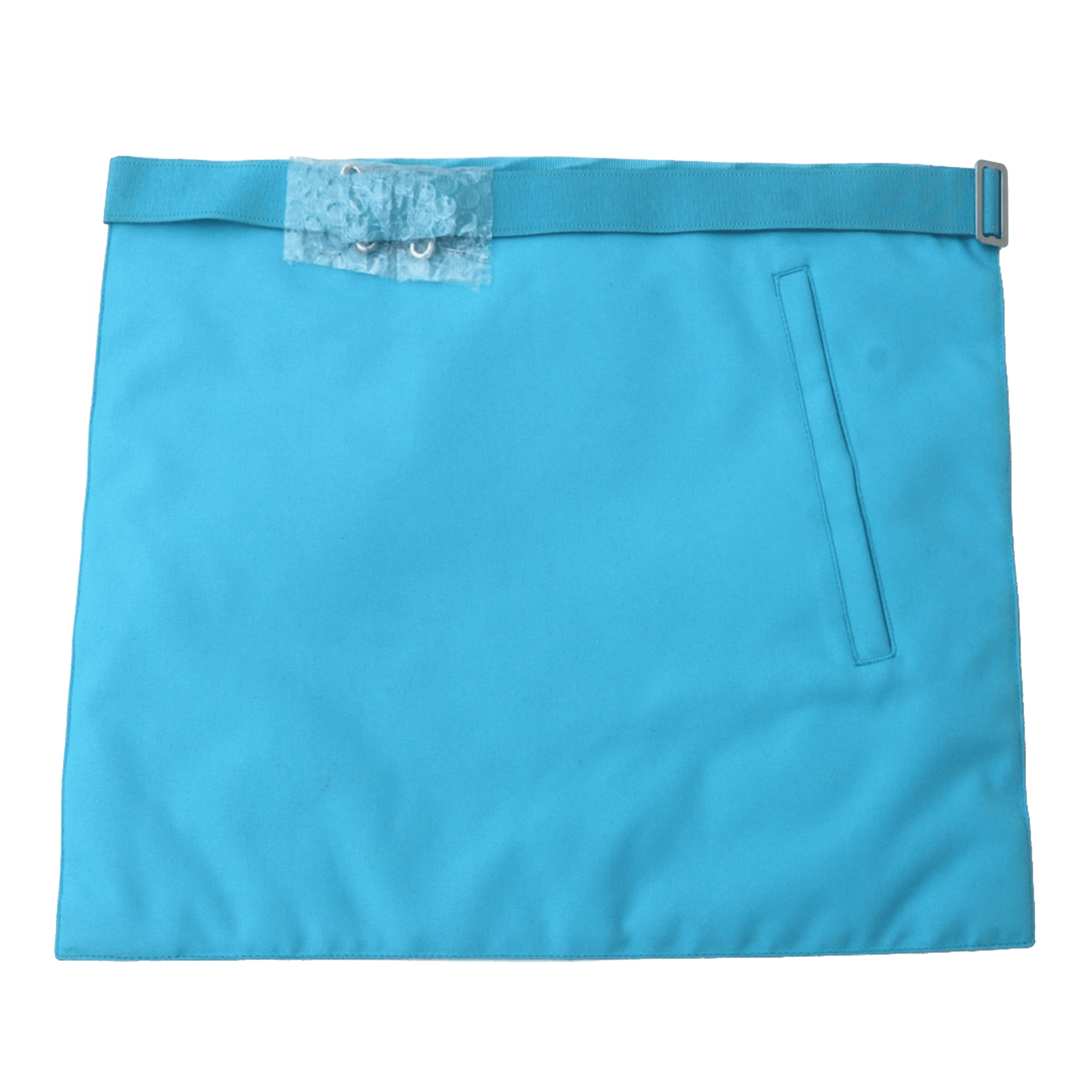 Master Mason French Rite Apron - White & Sky Blue Moire Machine Embroidery - Bricks Masons